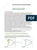 TEMA 3 Geografia. EVOLUCIÓN GEOLÓGICA DEL RELIEVE ESPAÑOL