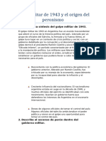 Golpe Militar de 1943 y El Origen Del Peronismo HISTORIA