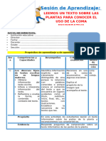 1° Sesión Día 5 Com Leemos Un Texto Sobre Las Plantas para Conocer El Uso de La Coma Enumerativa