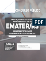 Apostila EMATER-RS em PDF - Assistente Técnico Administrativo I - Pessoal 2023