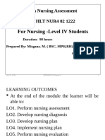 For Nursing - Level IV Students: Perform Nursing Assessment Module Code: HLT NUR4 02 1222