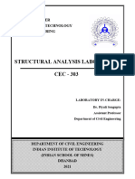 Labotatory Manual Btech Structural Analysis Laboratory Manual