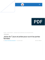 Jeûne Et Prière de 7 Jours Pour Ouvrir Les Portes Fermées - POINTS DE PRIÈRE