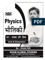 Unit & Dimension मात्रक एवं विमा Printable PDF