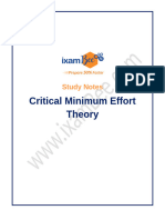 Critical Minimum Effort Theory