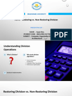 Division Techniques Restoring Vs Non Restoring in COA