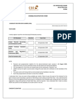 CSE Exam Registration Form September 2024