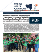 Vozes Do Norte de Mocambique Chumbam Proposta de Lei Das Organizacoes Sem Fins Lucrativos Por Ser Um Instrumento de Autoritarismo