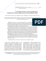 Oneweek Sorghum Sorghum Bicolor L Grain Consumption Is Insufficient To Increase Adiponectin Levels in Prediabetic Adults