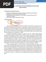 LP 1 - Basic Conepts of Food Preservation and Processing