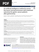 An Artificial Intelligence Method To Assess The Tumor Microenvironment With Treatment Outcomes For Gastric Cancer Patients After Gastrectomy