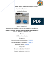 Reporte de Practica 5 - Análisis Fisicoquímico de Leche y Productos Lácteos