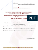 Plan Único de Estudios de Bachillerato Con Carrera Técnica en Enfermería General 2024.