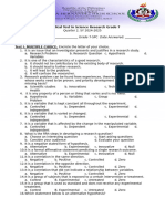 Q2-Periodical Test in Science Research Grade 7