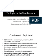 Teología de La Obra Pastoral. Lección 24 Las Epístolas Pastorales - Crecimiento Espiritual y Grupos para El Ministerio