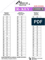 Code, B (Arjun Batch) Answer Key