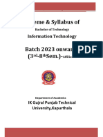 Revised B.tech IT Upto 8th Sem - Batch 2023 Onwards