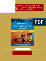 The Legal Environment Today Business in Its Ethical Regulatory E Commerce and Global Setting Sixth Edition Roger Leroy Miller