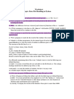 Worksheet Topic: Data File Handling in Python CSV Files