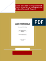 Technical Capabilities Necessary For Regulation of Systemic Financial Risk Summary of A Workshop 1st Edition National Research Council