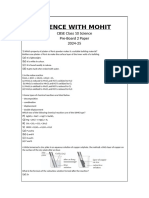 Cbse Class 10 Science Pre Board Sample Question Paper 2023 24