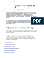 Conheça Quais São As Áreas Da Psicologia