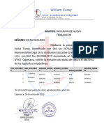 Solicitud Inclusion de Trabajador Nuevo Iec William Carey SRL 2023