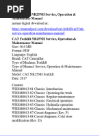 Cat Forklift Nr25nh Service Operation Maintenance Manual