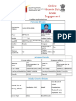 Online Gramin Dak Sevak Engagement: Personal Details