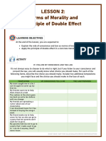 Lesson 2 Norms of Morality, Principle of Double Effect and Proportionate Reason