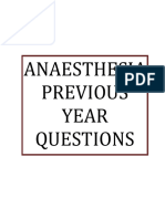 Anaesthesia Previous Year Questions