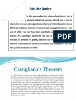 Casgilano's Theorem TRUSS AND BEAM