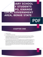 Benue State region was depleted of its human population during the slave trade. It is largely rural, with scattered settlements mainly in tiny compounds or homesteads, whose population range from 630 people, most of whom ar