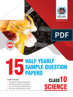 Set of 15 Half Yearly Sample Papers For Class 10 Science With Solutions