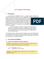 Chapitre 1: Logique, Langage Mathématique