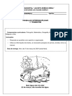 TRABALHO INTERDISCIPLINAR Água 2024