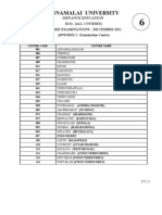 Annamalai University: Distance Education M.Sc. (All Courses) Degree Examinations - December 2011