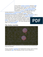 Fusion Reaction Extra Notes