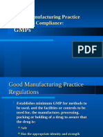 Good Manufacturing Practice ("GMP") Compliance