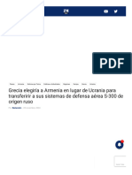 Grecia Elegiría A Armenia en Lugar de Ucrania para Transferirir A Sus Sistemas de Defensa Aérea S-300 de Origen Ruso