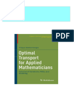 Optimal Transport For Applied Mathematicians Calculus of Variations PDEs and Modeling Filippo Santambrogio 2024 Scribd Download