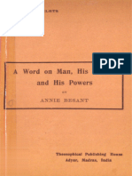 Besant A Word On Man His Nature and His Power 1914