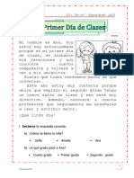 LECTURA Mi Primer Día de Clases