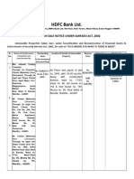 HDFC Bank LTD.: E-Auction Sale Notice Under Sarfaesi Act, 2002