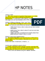 PHP Notes