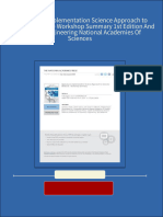 Applying An Implementation Science Approach To Genomic Medicine Workshop Summary 1st Edition and Medicine Engineering National Academies of Sciences