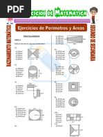 Ejercicios de Perímetros y Áreas para Segundo de Secundaria