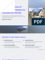 Sustainable Use of Solar Water Heaters in Residential Homes