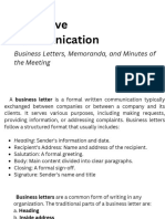 PCM Lesson BUSINESS LETTERS MEMORANDA MOTM