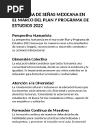 La Lengua de Señas Mexicana en El Marco Del Plan y Programa de Estudios 2022